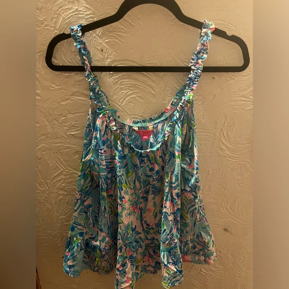 lilly pulitzer loro tank blue ibiza cabana size L - Picture 3 of 6